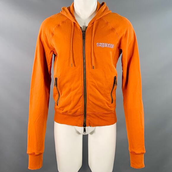 DSQUARED2 Size M Friend Named Jesus Orange Purple Print Cotton Hoodie Sweatshirt - Picture 1 of 12